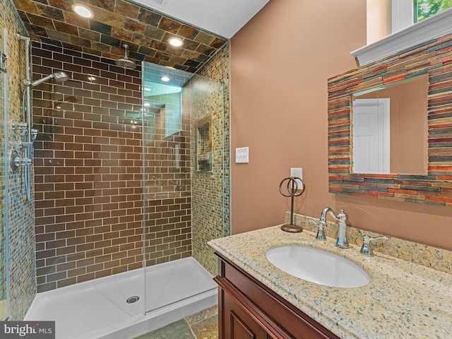 928 Township Line Rd, Chalfont, PA 18914 - bathroom featuring a shower stall, vanity, and recessed lighting