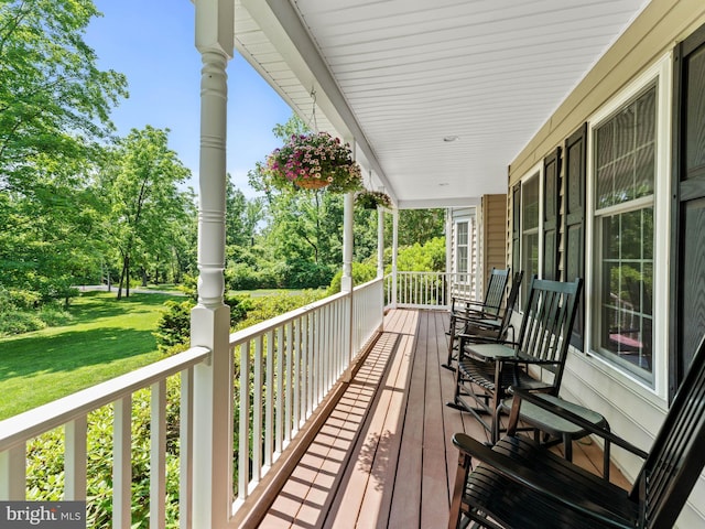 928 Township Line Rd, Chalfont, PA 18914 - porch featuring a yard and view of scattered trees