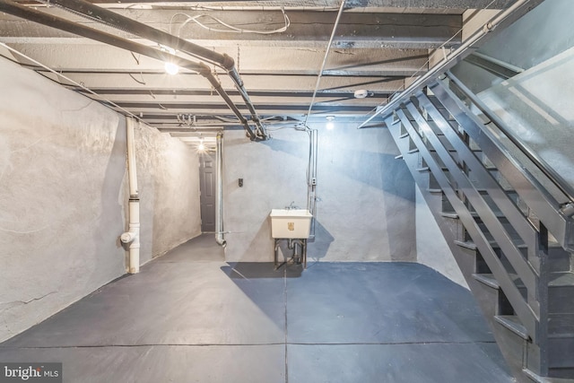 1004 N 67th St, Philadelphia, PA 19151 - unfinished basement with a sink