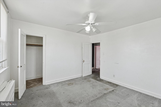 1500 Benner St, Philadelphia, PA 19149 - unfurnished bedroom featuring carpet floors, baseboards, a closet, and ceiling fan
