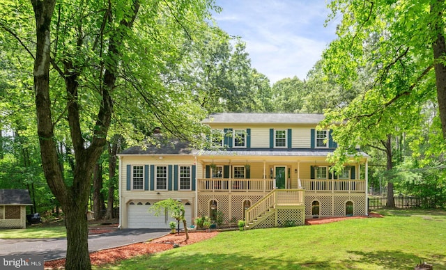 175 Mt Hope Church Rd, Stafford, VA 22554 - view of front of property with asphalt driveway, a porch, stairs, and a garage