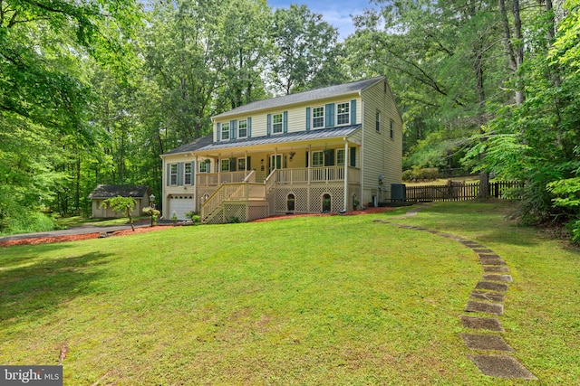 175 Mt Hope Church Rd, Stafford, VA 22554 - view of front of home featuring a porch, a storage unit, a garage, and stairs