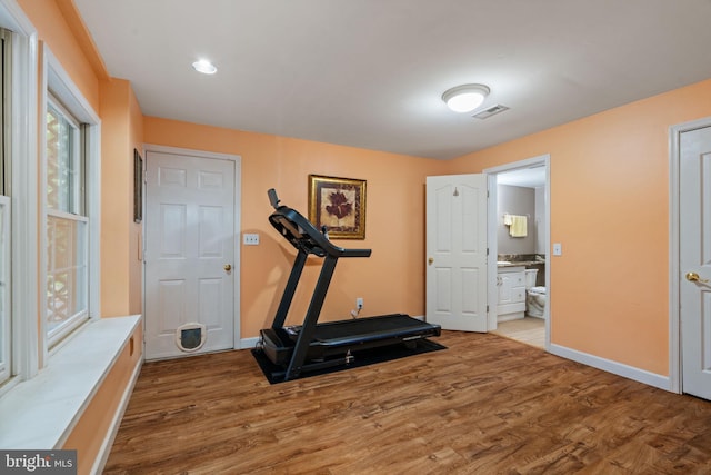 175 Mt Hope Church Rd, Stafford, VA 22554 - exercise area with wood finished floors