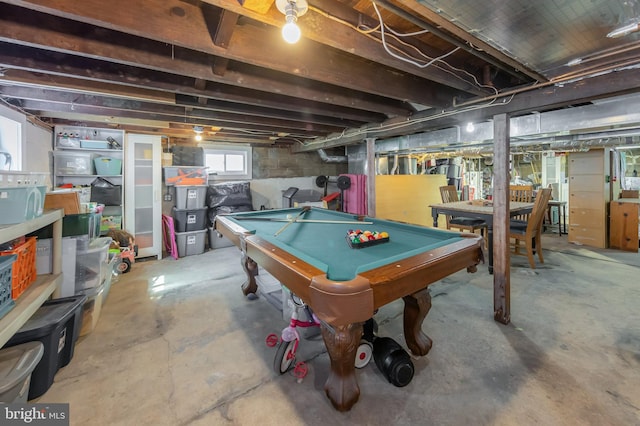 42 Lupton Ave, Woodbury, NJ 08096 - game room featuring concrete flooring and billiards