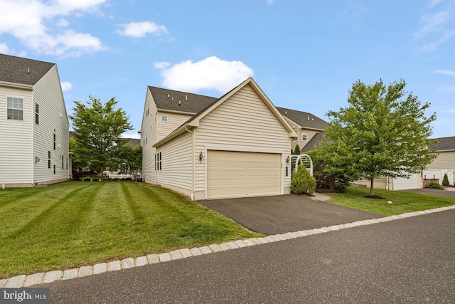 3750 Christopher Day Rd, Doylestown, PA 18902 - view of front of property featuring asphalt driveway, a front yard, and an attached garage