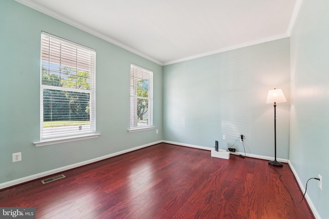 7912 Meridian Dr, Pasadena, MD 21122 - empty room with wood finished floors and ornamental molding