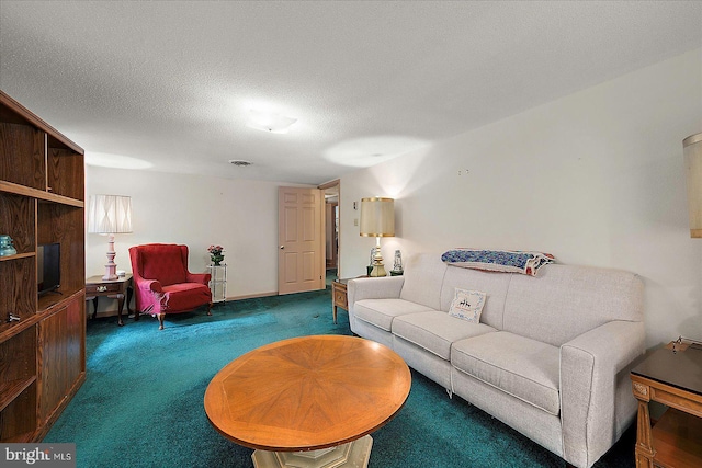 13220 Bank St, Bishopville, MD 21813 - living room featuring carpet flooring and a textured ceiling