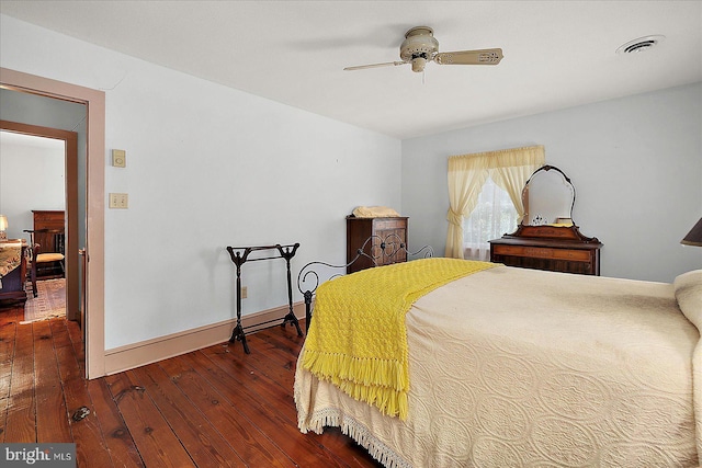 13220 Bank St, Bishopville, MD 21813 - bedroom featuring wood-type flooring, a ceiling fan, and baseboards