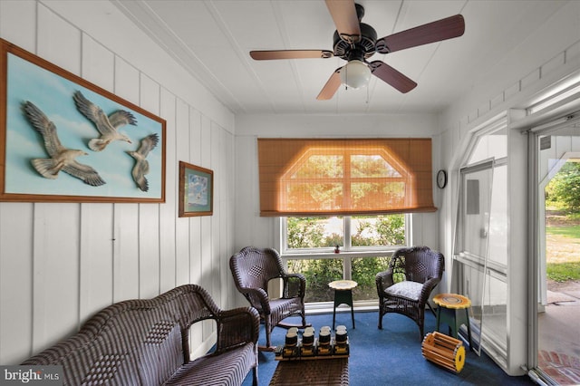 13220 Bank St, Bishopville, MD 21813 - sitting room with carpet and ceiling fan