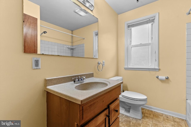 3415 E Market St, York, PA 17402 - full bath with vanity, toilet, and baseboards