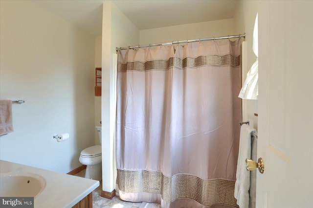 74 Acker Rd, Newport, PA 17074 - full bathroom with toilet, vanity, and a shower with shower curtain
