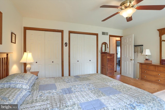 74 Acker Rd, Newport, PA 17074 - bedroom with two closets and a ceiling fan