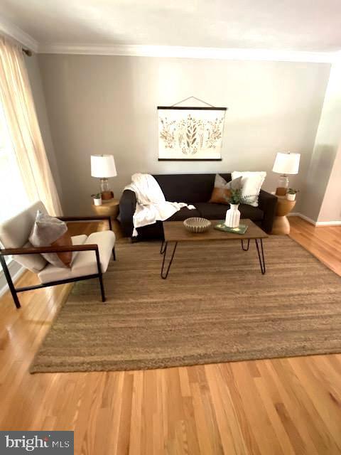 2 Raindrop Cir, Reisterstown, MD 21136 - sitting room featuring ornamental molding and wood finished floors