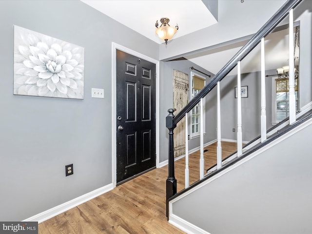 6848 Whistling Swan Way, New Market, MD 21774 - foyer entrance with stairway and wood finished floors