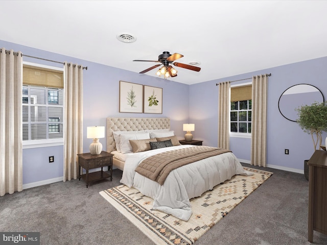 6848 Whistling Swan Way, New Market, MD 21774 - bedroom featuring multiple windows, carpet flooring, and a ceiling fan