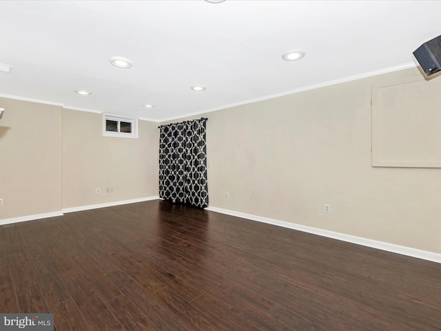 6848 Whistling Swan Way, New Market, MD 21774 - unfurnished room featuring dark wood-style flooring, ornamental molding, and recessed lighting