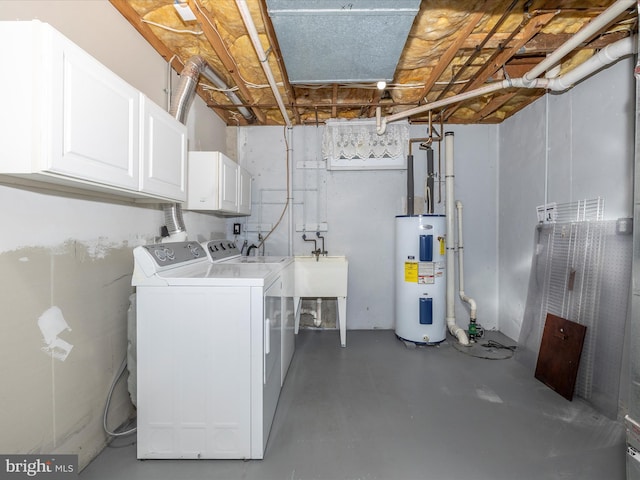 6848 Whistling Swan Way, New Market, MD 21774 - washroom with independent washer and dryer, cabinet space, and electric water heater