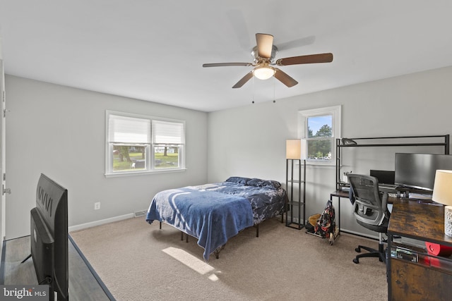 23170 Longview Blvd, Bushwood, MD 20618 - carpeted bedroom featuring a desk, baseboards, and ceiling fan