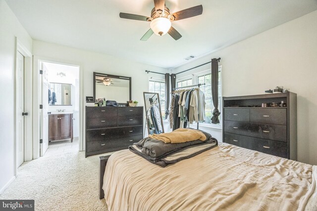 315 Coventry Ct, Mantua, NJ 08051 - bedroom with carpet flooring, ensuite bath, and ceiling fan