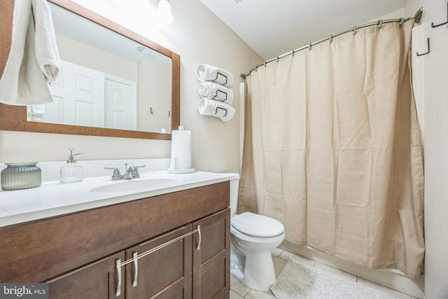 315 Coventry Ct, Mantua, NJ 08051 - bathroom featuring vanity, toilet, tile patterned floors, and curtained shower