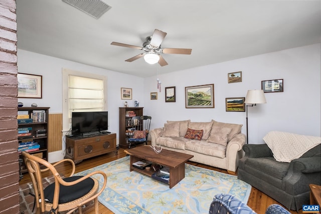 1362 Fortunes Cove Ln, Lovingston, VA 22949 - living room with wood finished floors and ceiling fan