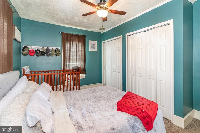 28 Laudermilch Rd, Halifax, PA 17032 - carpeted bedroom with multiple closets, baseboards, and ceiling fan
