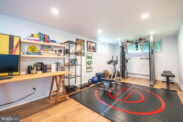 549 E Lafayette Dr, West Chester, PA 19382 - workout area with wood finished floors and recessed lighting