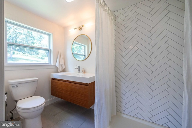 549 E Lafayette Dr, West Chester, PA 19382 - full bathroom featuring vanity, a tile shower, and tile patterned flooring