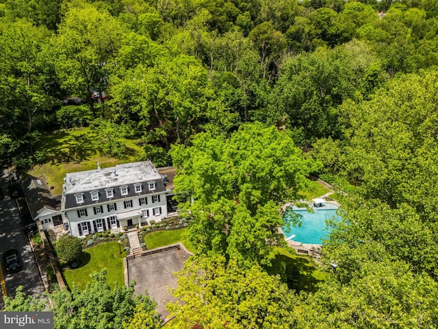 11 Conshohocken State Rd, Gladwyne, PA 19035 - bird's eye view of a pool area and a forest