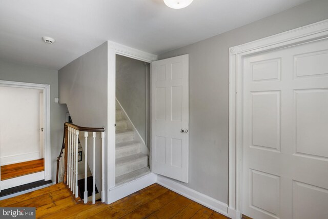 11 Conshohocken State Rd, Gladwyne, PA 19035 - staircase with wood-type flooring and baseboards