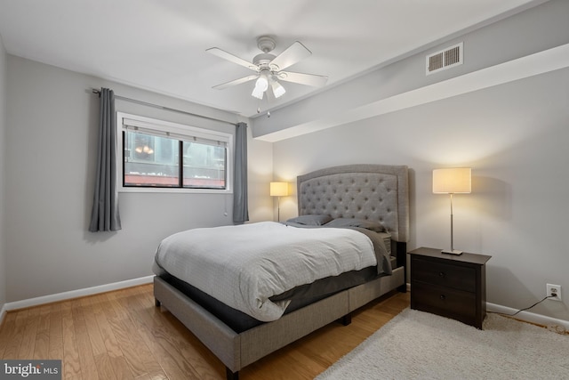 2702 Dartmouth Rd Unit 3, Alexandria, VA 22314 - bedroom featuring baseboards, light wood finished floors, and a ceiling fan