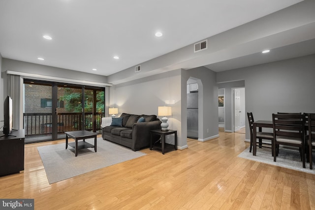 2702 Dartmouth Rd Unit 3, Alexandria, VA 22314 - living room with light wood-style floors, recessed lighting, and baseboards
