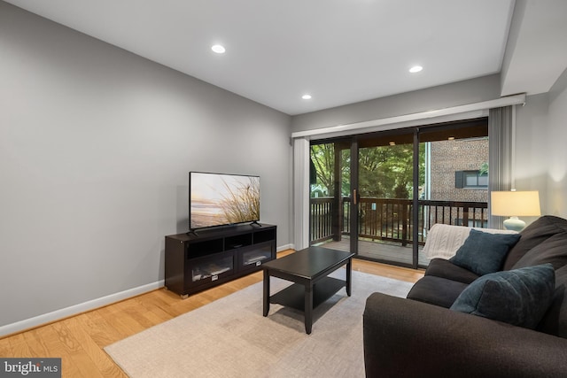 2702 Dartmouth Rd Unit 3, Alexandria, VA 22314 - living room featuring wood finished floors, baseboards, and recessed lighting