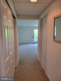 339 Carlisle Dr, Avondale, PA 19311 - corridor featuring a paneled ceiling and carpet