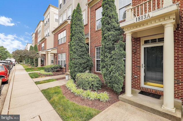 1813 Wheyfield Dr Unit 10-A, Frederick, MD 21701 - property entrance featuring brick siding and a residential view