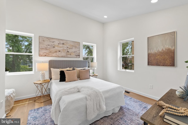 713 Tewkesbury Pl NW, Washington, DC 20012 - bedroom with wood finished floors, recessed lighting, and baseboards