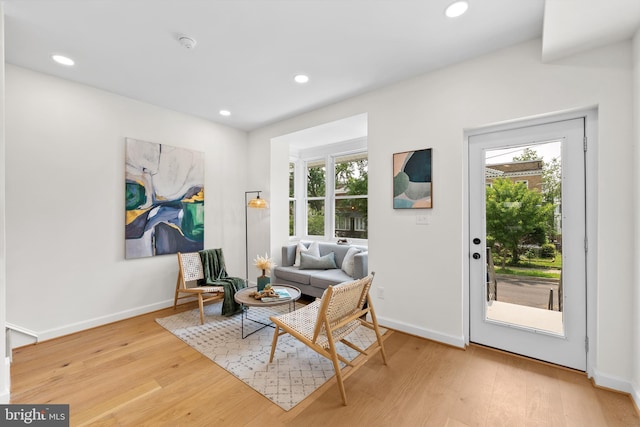 713 Tewkesbury Pl NW, Washington, DC 20012 - living area featuring wood finished floors, recessed lighting, and baseboards