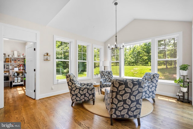 904 Misty Manor Ln, Millersville, MD 21108 - sunroom with vaulted ceiling and a chandelier