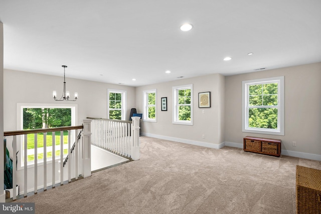 904 Misty Manor Ln, Millersville, MD 21108 - carpeted empty room featuring a chandelier and recessed lighting