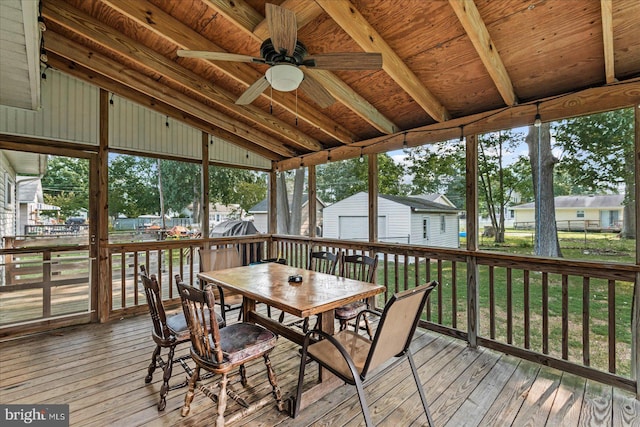 412 Marshall Ave, Colonial Beach, VA 22443 - sunroom with outdoor dining area and ceiling fan