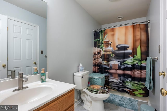 2652 Academic Ct, Waldorf, MD 20603 - full bathroom featuring toilet, vanity, tile patterned flooring, and a shower with shower curtain