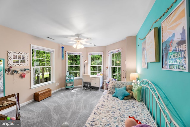 240 Charleston Rd, Ocean Pines, MD 21811 - carpeted bedroom with a desk and a ceiling fan