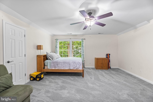240 Charleston Rd, Ocean Pines, MD 21811 - carpeted bedroom with baseboards and ceiling fan