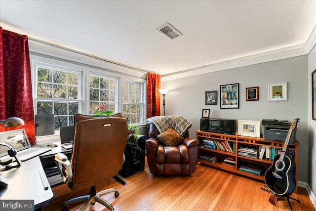 601 Crum Creek Rd, Media, PA 19063 - office featuring wood-type flooring and crown molding