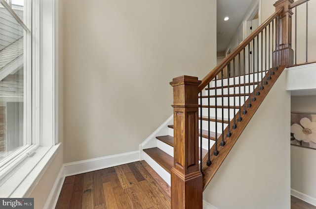 415 Pyles Mountain Ln, Avondale, PA 19311 - staircase featuring wood-type flooring and recessed lighting