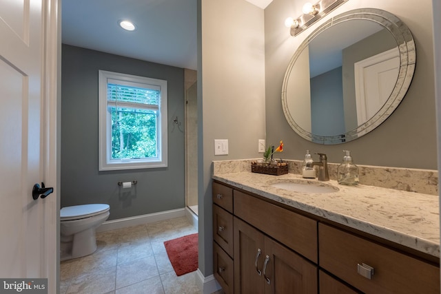415 Pyles Mountain Ln, Avondale, PA 19311 - bathroom with vanity, a shower stall, and tile patterned flooring