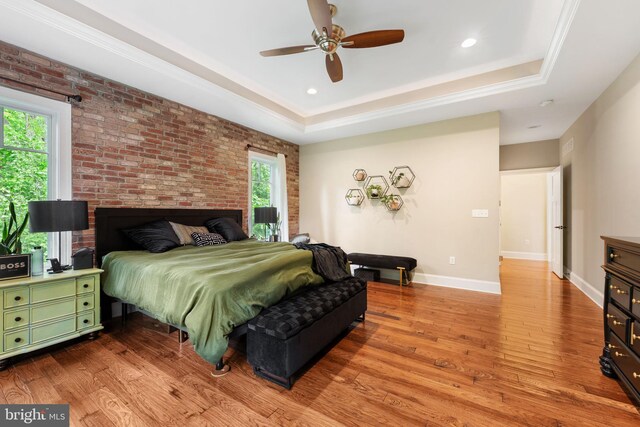 415 Pyles Mountain Ln, Avondale, PA 19311 - bedroom featuring wood finished floors, a tray ceiling, recessed lighting, access to exterior, and ceiling fan