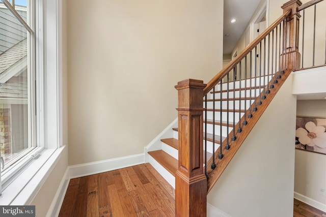 415 Pyles Mountain Ln, Avondale, PA 19311 - staircase featuring wood finished floors and recessed lighting