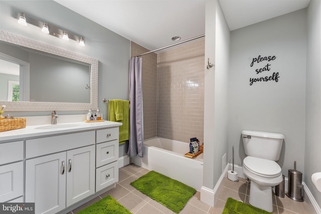 415 Pyles Mountain Ln, Avondale, PA 19311 - bathroom featuring vanity, tile patterned flooring, and shower / bathtub combination with curtain