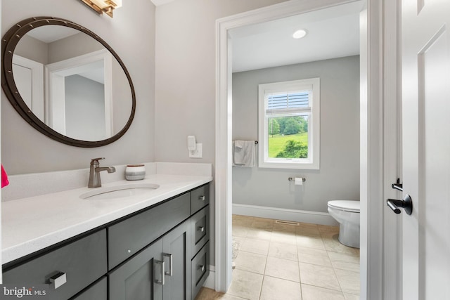 415 Pyles Mountain Ln, Avondale, PA 19311 - bathroom with vanity, tile patterned floors, and recessed lighting